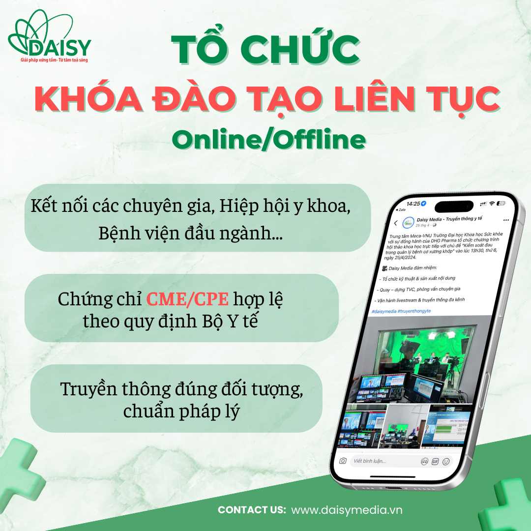 Daisy Media tổ chức khoá đào tạo liên tục cấp CME/CPE  – Giải pháp nâng tầm thương hiệu cho doanh nghiệp Dược